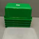 Storex Small Cubby Bins – Plastic Storage Containers for Classroom with Non-Snap Lid, 12.2 x 7.8 x 5.1 inches, Green, (62409U05C) (Pack of 5)