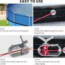 21FT Round Pool Leaf Net Cover for Above Ground Pool Autumn Mesh Pool Net Covers with Metal Cable Winch for Leaves Branches Protection (Black, 21FT)