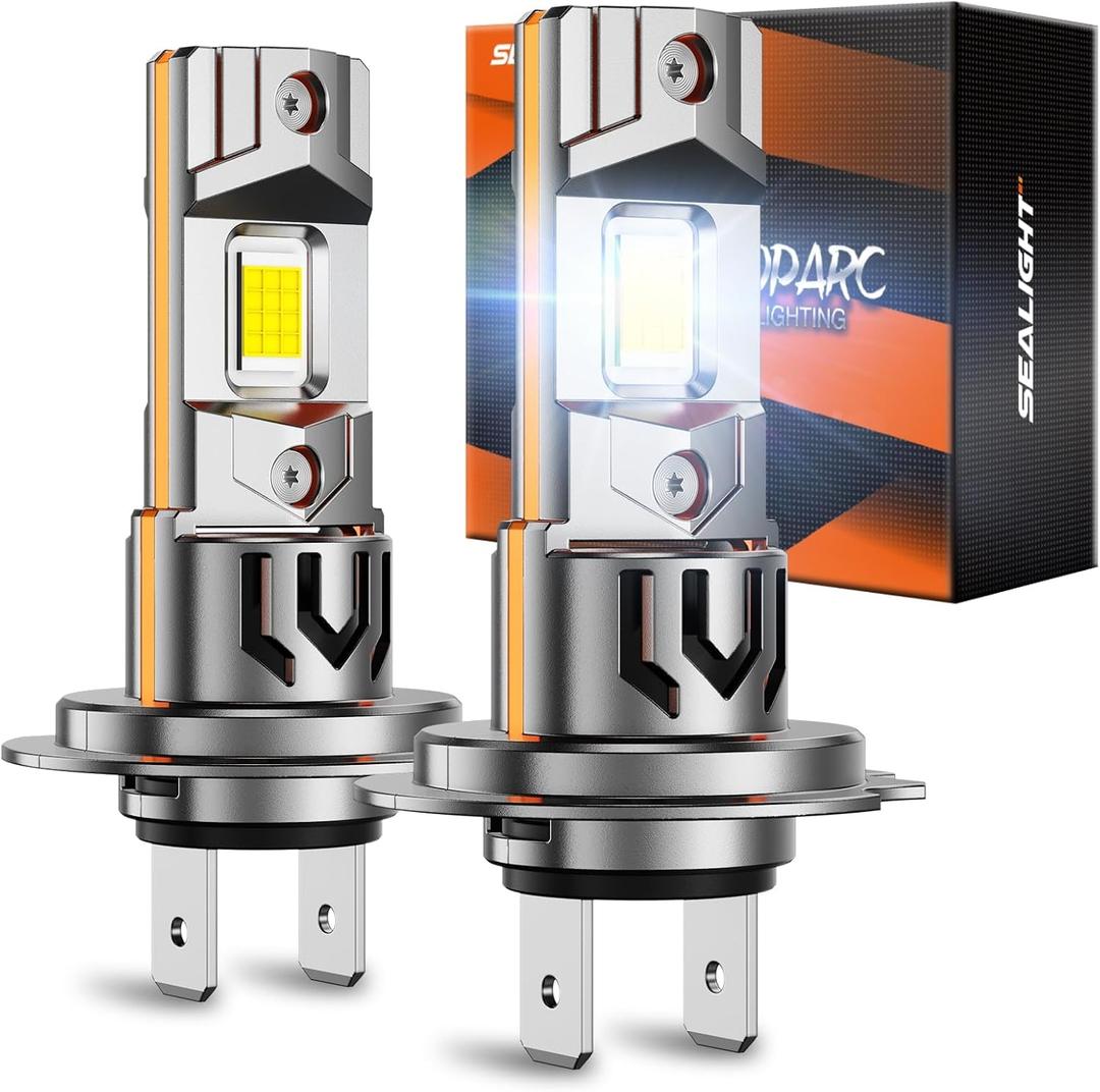 SEALIGHT H7 Bulb For Fog/ATV, 65000LM 65W 2025 New Modle, 6500K Eye-protected, Wireless Non-polarity 1:1 Size Easy Installation, 10 Years Lifespan, 2 Pack