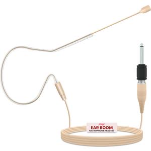 PYLE-PRO Over Ear Boom Microphone Headset - Professional Hands Free Omnidirectional Wired Audio Condenser Microphone Headset w/ 3.5mm / 1/4" Adapter, 1.2m Cable, and Windscreen - PMEM1 (Beige)
