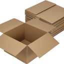 Hoikwo 12x12x8 Shipping Boxes Set of 15, Thin Brown Corrugated Cardboard Box for Small Business for Packaging Mailing Light Weight Items