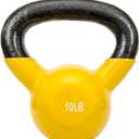 Sunny Health & Fitness Vinyl Coated Kettlebell for Strength Weight Training & Swinging Exercise - In 5, 10, 15, 20, 25 Pound