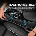 YGDMD 2PCS Car Gap Filler with Storage Slots,Upgrade Version Car Seat Gap Filler Organizer for Keys and Phone Holder,Multi-Purpose No Drop Seat Guard Avoid Items Droping (Black)