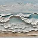 Art Hand-Painted Sea Wave Beach Landscape Oil Painting Modern Abstract Canvas Art Home Office Wall Decoration 24x48 inches