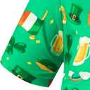 St. Patrick's Day Irish Printed Shirt Casual Button Down Short Sleeves Hawaiian Shirts for Men