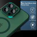Cufelf Magnetic for iPhone 16 Pro Max Case(Compatible with Magsafe) Full Camera Protection,2+Full Coverage Screen Protector,Translucent Matte,Military Drop Protection Phone Case,6.9",Green