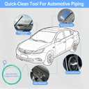 Yolev 6pcs Sunroof Drain Cleaning Tool,120 Inch Extra Long Pipe Cleaners Drain Brush Pipe Cleanings with Straight Brush,Syringe Hose,Sponge Sun Roof Drains Cleaning Tool for Auto Car Sunroof Wiper