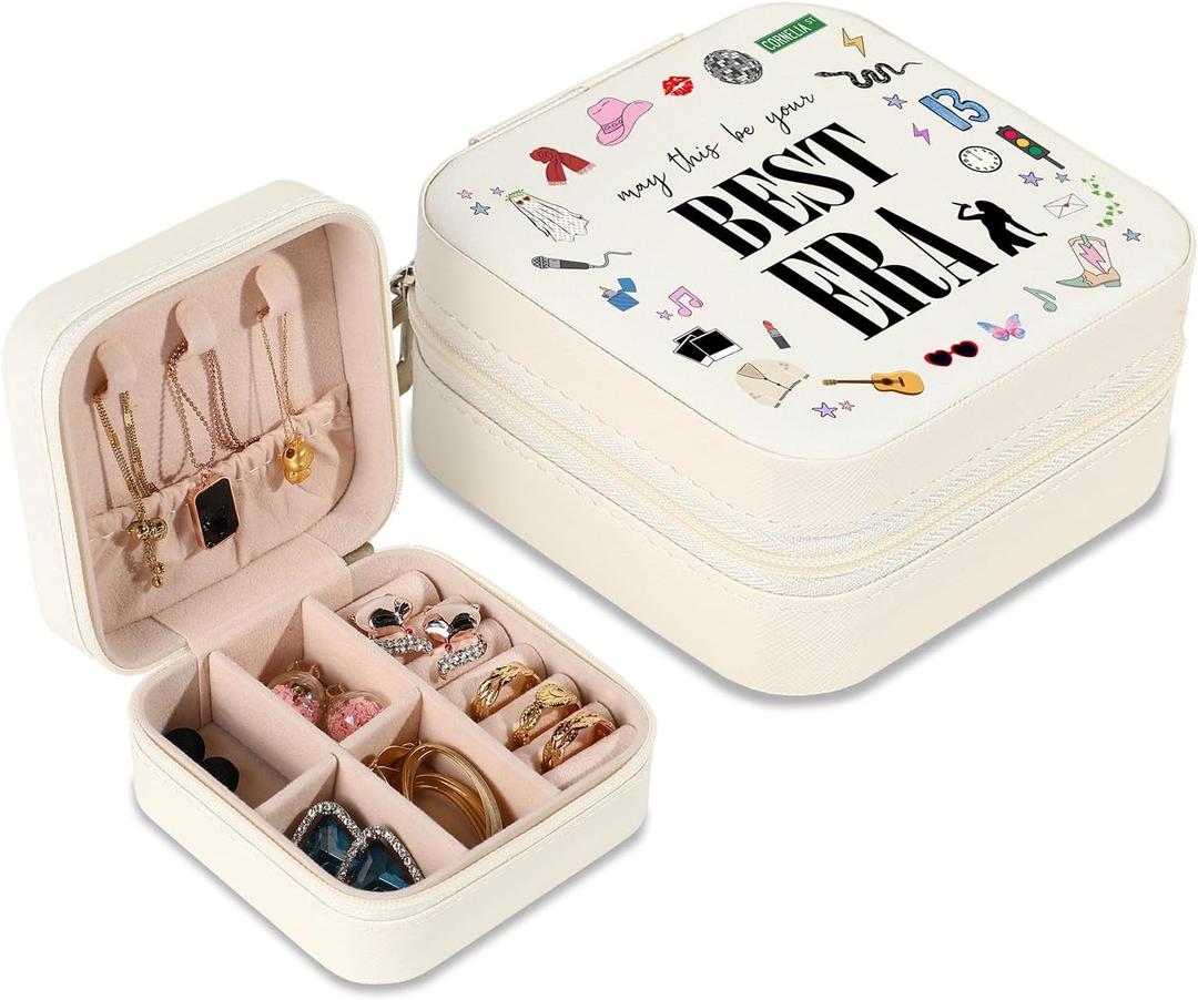Jewelry Box, Small Jewelry Case for Taylor Fans, Taylor Gifts Merch, Portable Jewelry Case with Best Era for Bracelet, Necklace, Ring, Earring Organizer Holder Storage Boxes