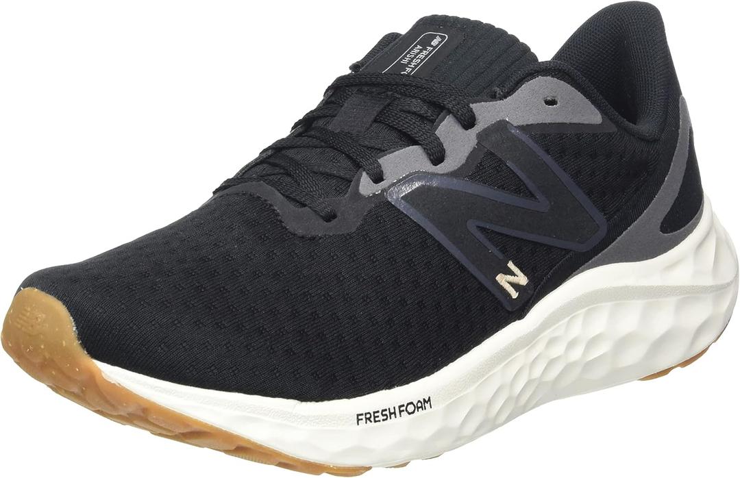 New Balance Women's Fresh Foam Arishi V4 Running Shoe (5.5, Black/Light Gold Metallic/Gum 2)