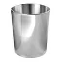 Mdesign Round Metal Small 1.7 Gallon Recycle Trash Can Wastebasket, Garbage Container Bin for Bathrooms, Kitchen, Bedroom, Home Office - Durable Stainless Steel - Mirri Collection - Polished