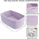 XUANGUO Small Woven Storage Baskets 12X8X5 Decorative Rope Bins for Organizing Shelves, Closets, and Toys, Empty Gift Baskets, Cute Organizer Basket for Home and Office (Purple, Regular)