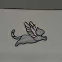 BOXCASA Iridescent Angel Wing Gray Cat Decor Stained Glass Suncatcher,Grey Cat Lover Memorial Gifts for Women,Stained Glass Window Hangings,Loss of Pet Sympathy Gift