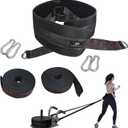 Sled Pulling Belt for Pulling Backwards: Adjustable Sled Belts for Resistance Training Strength Training & Agility Training with 2 Sled Pulling Straps & 4 Hooks