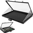 34" x 22" Card Display Case, Black Aluminum Lockable Trading Card Case with Handle, Trade Show Display Case for Sports Card/ TCG/ Jewelry Collection