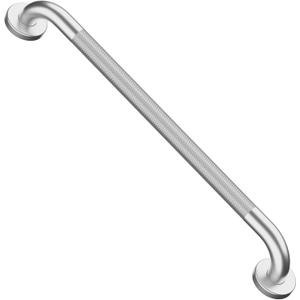 Satin Brushed Nickel Shower Grab Bars 24 Inch w/Anti-Slip knurled Grip, iMomwee Stainless Steel Wall Mount Bathroom Safety Balance Handrail, Handicap Elderly Senior Assist Textured Grab Bar Handle