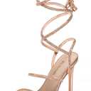DREAM PAIRS High Heels Stilettos for Women - Strappy Gladiator Sexy Square Toe Open Toe Dressy Pumps Sandals (7.5, Rose/Gold)