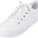 The Children's Place, girls, The Children's Place Girls Low Top Sneakers, Uniform Low Top Sneakers, White, 4 Big Kid