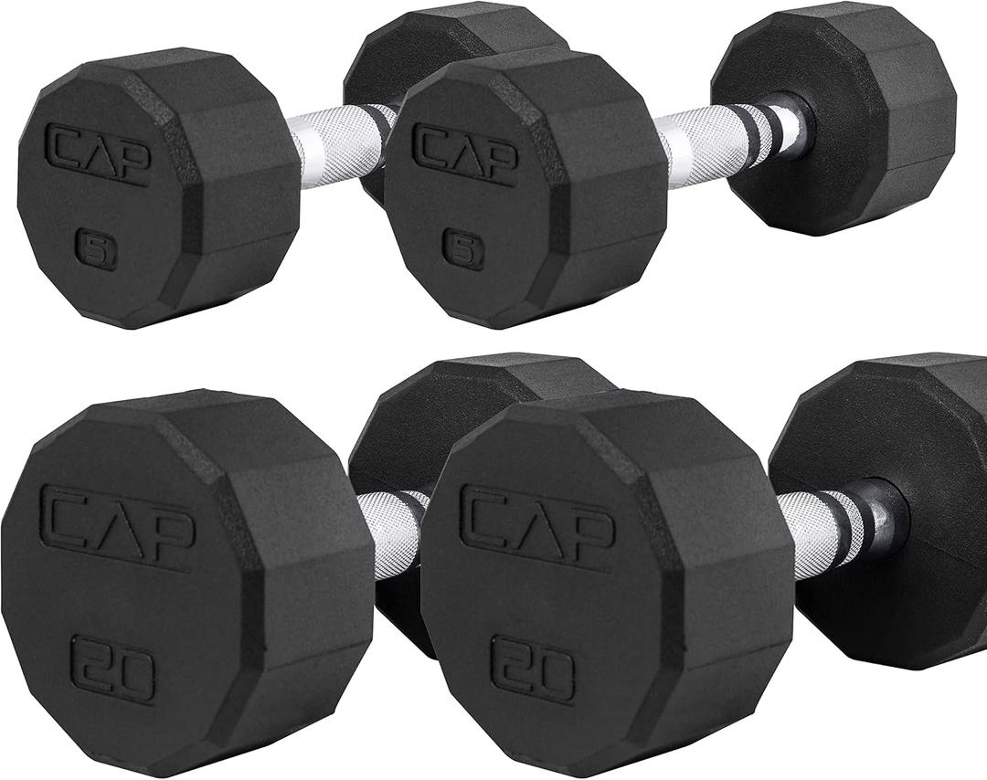 CAP Barbell Coated Dumbbell Weight | Multiple Options Pairs & Sets 20lb x2 , 5lb x2