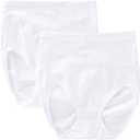Bali Women's Ultra-Firm Control Shapewear Brief, Seamless Shaping Underwear, 2-Pack (X-Large, White Garment/White Garment)
