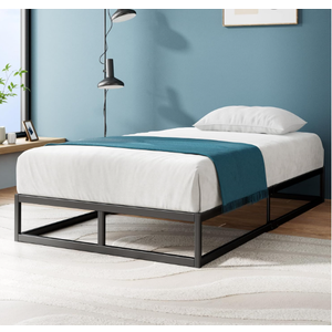 Zinus Joseph 10 Inch Platform Bed Frame, Wood Slat Support, No Box Spring Needed, Eco Friendly WonderBox(TM) Packaging, Easy Assembly, Black, Twin