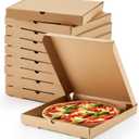 Fullhawl 10 Pcs Corrugated Pizza Boxes 18 x 18 Inches, Grease Resistant Kraft Takeout Containers Packing Boxes for Cake, Cookies, Food and Crafts