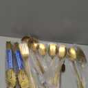 Mwellewm 17Pcs Serving Utensils, Gold Stainless Steel Large Serving Spoons, Slotted Spoon, Fork, Tongs, Cake Pie Server, Soup Spoon, Metal Buffet Banquet Cutlery Set for Parties Entertaining Catering