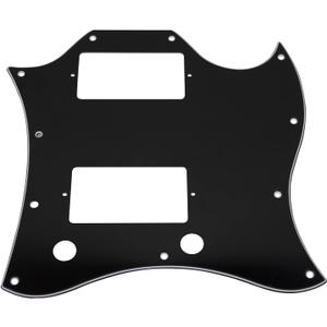 1Pcs Yootones 3Ply White Guitar Scratch Plate Full Face Compatible with SG Standard Style Guitar Pickguard (3Ply Black)