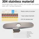 Sink Hole Cover, Escutcheon Plate Stainless Steel Deck Plate for 1 or 3 Hole Bathroom or Kitchen Sink Faucet Mixer Tap 10" Brushed Nickel