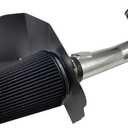 4-Inch Cold Air Intake Kit with Heat Shield + Filter Compatible for Silverado 1500 14-18; Sierra 1500 14-18; for Cadillac Escalade Suburban Yukon Tahoe 15-20 5.3L 6.2L V8 (Silver Tube & Black Filter)