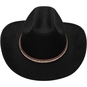 Pro Cella Felt Women Cowboy Hat (4 Black)
