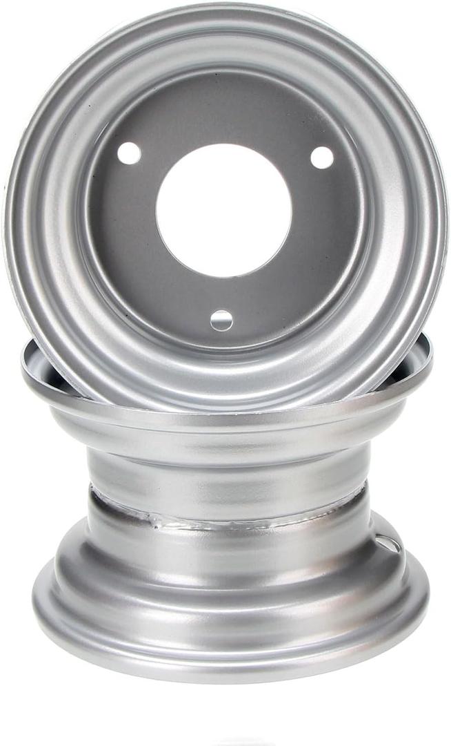 6" ATV Wheel, 6 inch GoKart Rim with 3 lugs Fits for 110-125cc ATV, Go-Kart, 3 Bolts Go Kart Wheel Rim for Quad 145/70-6 Tires Set of 2 (Silver)