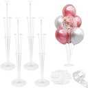 Balloon Stand kit 4 Sets 10 Pcs Balloon Arch Kit Balloons Sticks with Base Balloons Tape Balloon Arch Stands for Table Floor Party Baby Shower Decorations Table Centerpiece Decor Wedding Birthday