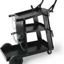 VEVOR Welding Cart, 3-Tier Welder Cart Heavy Duty with 400 Lbs Weight Capacity, 360 Swivel Wheels, Tank Storage Safety Chains, Rolling MIG Welder Cart for TIG, ARC, MMA, Plasma Cutter Welding Machine