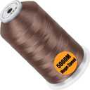 New brothread - Single Huge Spool 5000M Each Polyester Embroidery Machine Thread 40WT for Commercial and Domestic Machines - Light Brown