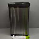 EKO Mirage-T 50 Liter / 13.2 Gallon Touchless Rectangular Motion Sensor Trash Can, Brushed Stainless Steel Finish