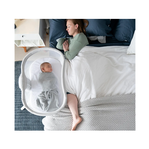HALO BassiNest Swivel Sleeper 3.0 – Over-Bed Baby Bassinet with 360 Rotation, Adjustable Height, Breathable Mesh, Safe Close Sleeping, Lowering Wall for Easy Access, Feeding & C-Section Recovery
