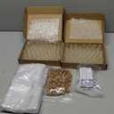 Tanlade 100 Set Funeral Favors Include Funeral Prayer Cards Celebration of Life Memorial Card Memorial Seeds Glass Bottles with Cork Stopper Organza Bags for Loss of Loved One, No Seed (Forget Me Not)