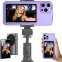Zoomable Selfie Monitor Screen for iPhone - Magnetic Wireless Back Camera Mirroring 4K 30fps Recording with Speaker 3 Brightness for Selfie Vlog Live Stream (Not for iPhone17 Series & Google Pixel)