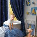 BGment Kids Blackout Curtains for Boys Bedroom, Star Curtains Thermal Insulated Grommet Window Drapes for Nursery, Set of 2 Panels (42 x 63 Inch, Navy Blue)