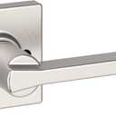 Kwikset Casey Dummy Door Handle, Single Sided Lever for Closets, French Double Doors, and Pantry, Satin Nickel Non-Turning Reversible Interior Push/Pull Lever, with Microban Protection (1 Pack)