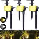 Biling 6 Pack Solar Spot Lights Outdoor Warm/White/Nature 3 Models, Solar Lights Outdoor Waterproof Solar Powered Landscape Lighting for Outside Tree Yard Garden Driveway Pathway
