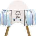 Race Car Birthday High Chair Banner - Fast One Birthday Highchair Banner,Racing Car Fast One Decorations(fast one)