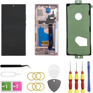 OLED for Samsung Galaxy Note20 Ultra 5G LCD Display Screen Assembly Replacement for Samsung Note 20 Ultra Touch Digitizer Screen with Frame Toolkits N985U N986U (Bronze)
