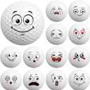 Syhood 12 Pcs Funny Golf Balls Emotion Face Novelty Trick Golf Balls Cute Fun Practice Accessories for Adult All Golfers Christmas Birthday Gifts