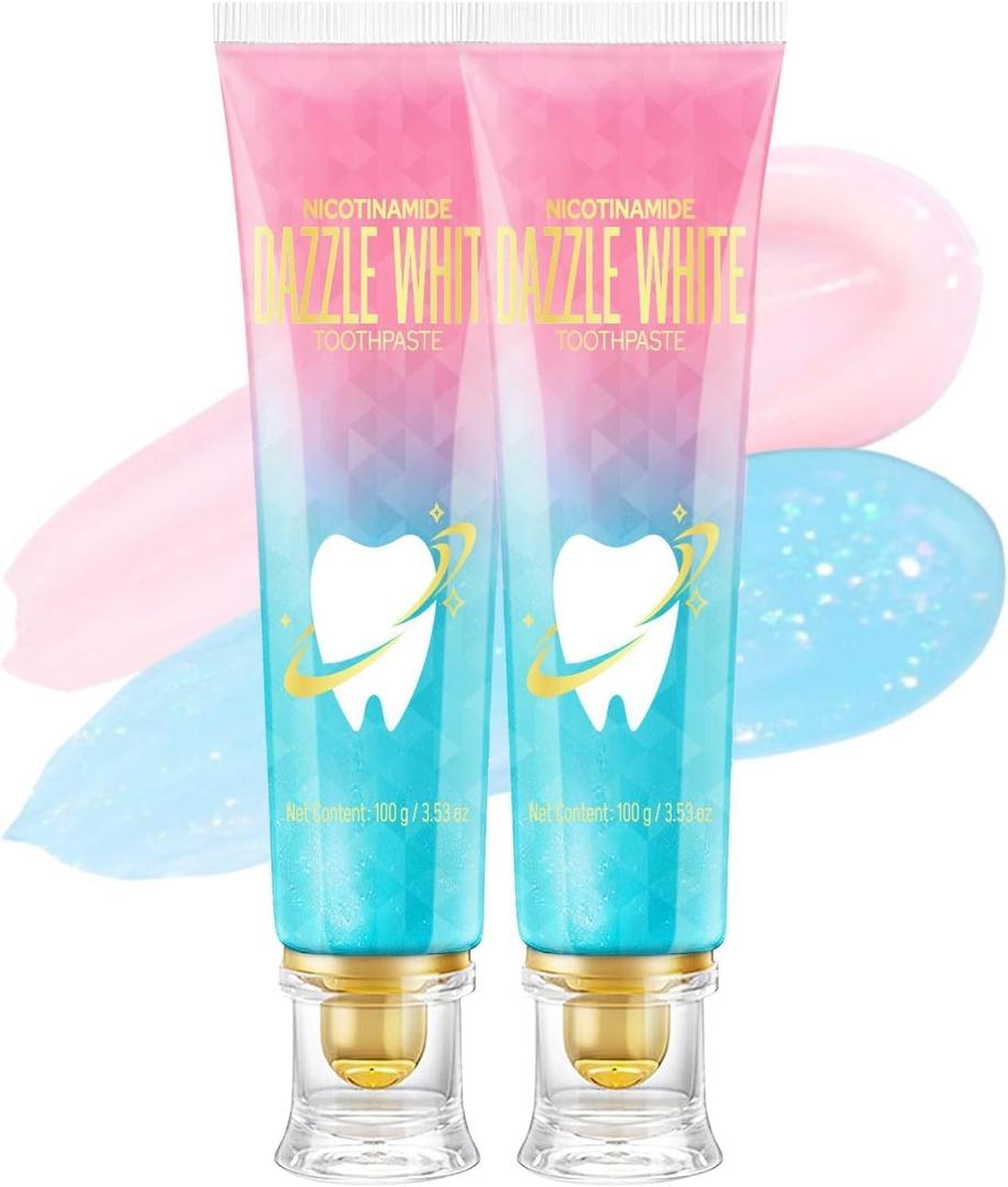 Niacinamide Whitening Toothpaste  Stain Removal, Fresh Breath, Gum Support  Bright White Formula with Nicotinamide  2025 Upgrade 2pcs
