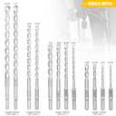 17-Piece SDS Plus Rotary Hammer Drill Bits and Chisel Set, YG8C Carbide Tips, SDS Plus Bits, Masonry Drill Bit Set for Concrete, Brick and Stone, with Storage Case, Ideal Tool for DIY, Home