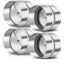 4 Pieces 4 Inch Backdraft Damper One Way Airflow Dryer Vent Backflow Preventer Duct Draft Stopper Inline Fan Vent Deflector with 2 Spring Loaded Folding Blades for Range Hoods Bathrooms Kitchen