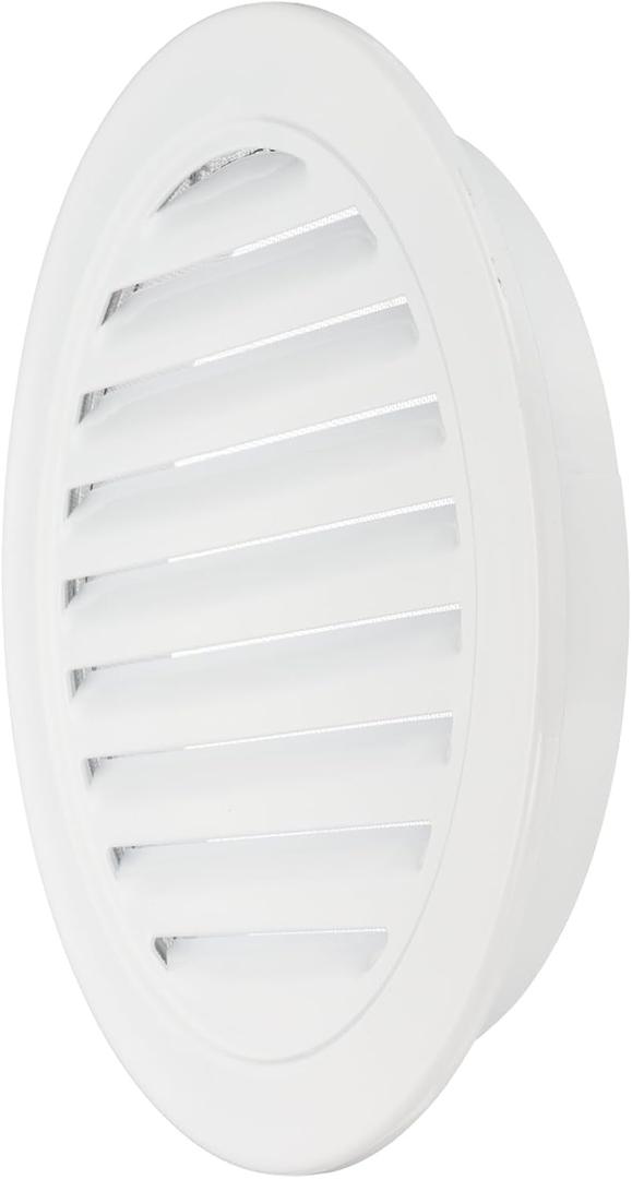 PATIKIL 10 Inch Round Soffit Vent, Aluminum Alloy Wall Vent Grille Cover Exterior Exhaust Louvered Vent with Built-in Mesh for Kitchen Bathroom Garage, White