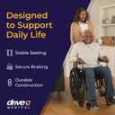 Drive Medical Silver Sport 1 Folding Transport Wheelchair - Lightweight Mobility Support - Full Armrests - Removable Swing-Away Footrests - Durable Steel Construction - Compact Folding Frame - Black