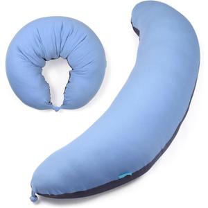 BYRIVER 39" C Shaped Body Pillow for Side Sleeping Adults Men Women, Anxiety Relief Hugging Gaming Lap Pillow, Pregnancy Knees Separate Pillow, Gifts for New Moms, Removable Pillowcase(L)